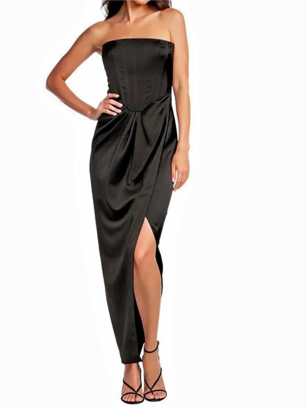 Gianni Bini Strapless Black Maxi Dress Size 10 NWT